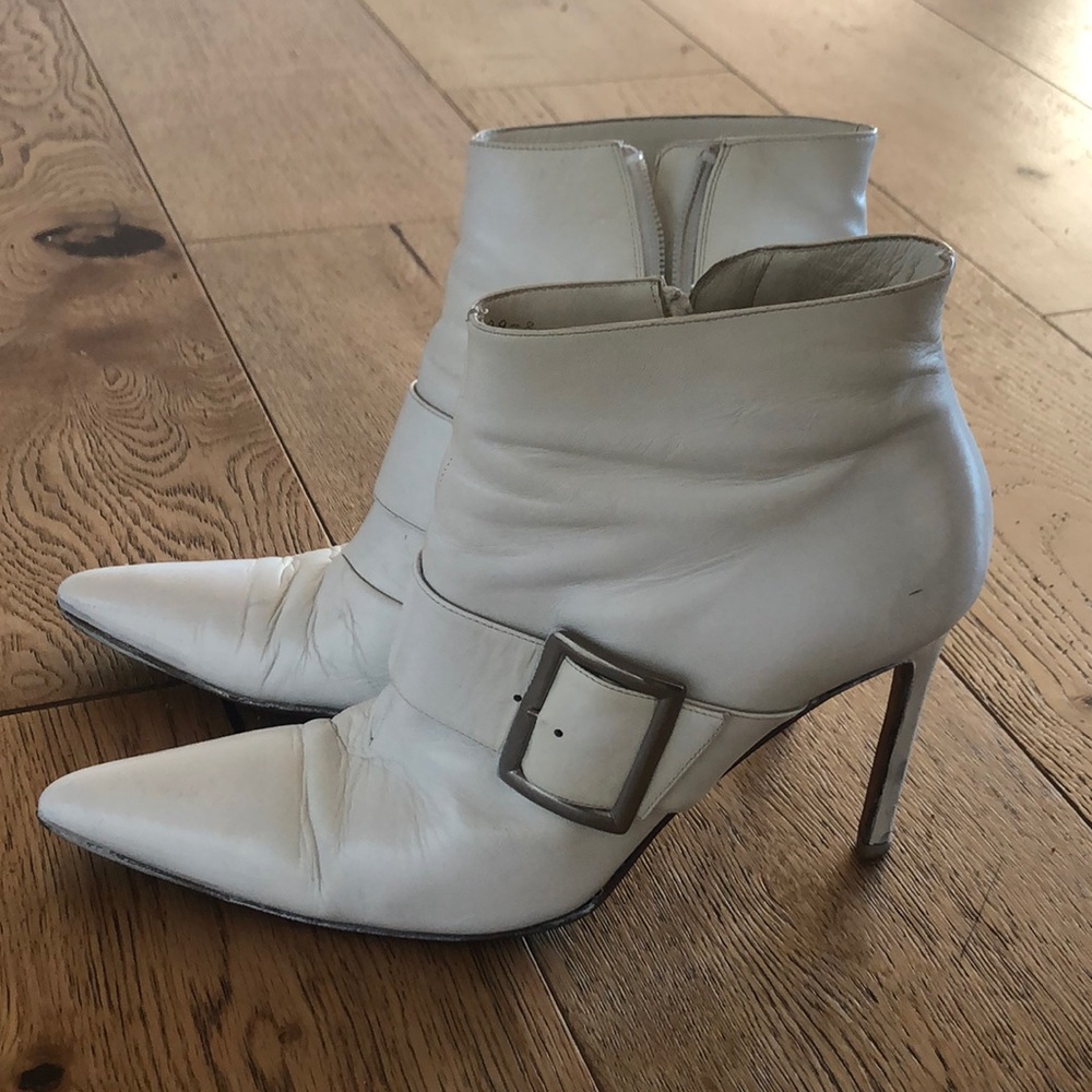 White ankle boots